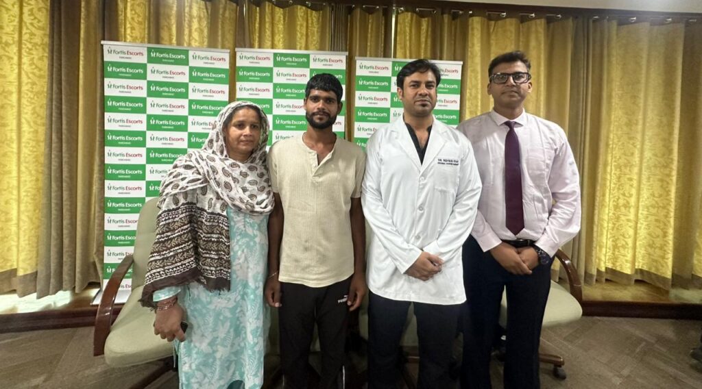 A 22-year-old man, who was seriously injured in a firing incident during a birthday celebration in Faridabad, finds a new lease of life at Fortis Escorts Faridabad