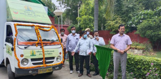 The van was flagged off to make farmers aware under the PM Crop Insurance Scheme.