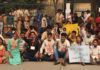ABVP sitting on dharna demanding justice for Nikita Tomar
