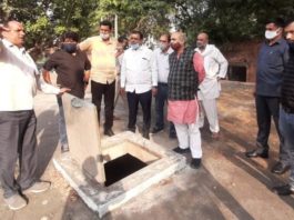Cabinet Minister Moolchand Sharma inspects water booster located at Ballabhgarh Sector 2