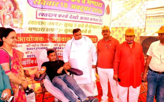 Organizing blood donation camp on Maharaja Agrasen Jayanti is a virtuous work Lakhan Singla