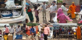 Bharti Charitable Trust, with the help of District Red Cross Society Faridabad, distributed food made to 400 needy families.