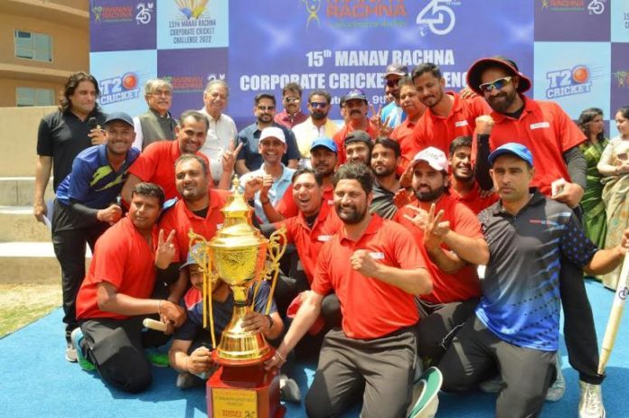 Former Cricketer Chetan Sharma participated in the Grand Finale of 15th Manav Rachna Corporate Cricket Challenge