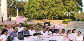 IMA Faridabad did a foot march in Town Park and gave health tips to the general public.