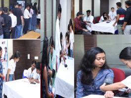 Free health checkup camp organized at NPTI Along with hundreds of students, officials also got their health checked