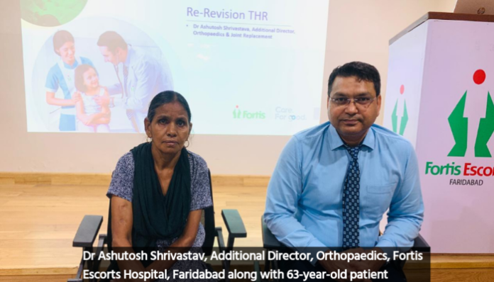 63-Year-Old Woman Undergoes Complex Hip Revision Surgery at Fortis Escorts Faridabad, Now Able to Walk Again